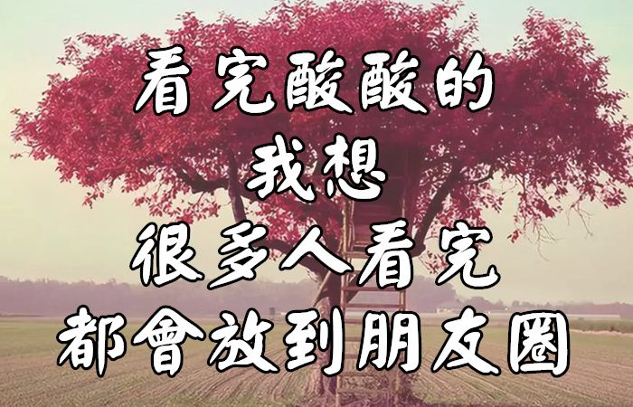 看完酸酸的，我想，很多人看完都會放到朋友圈的