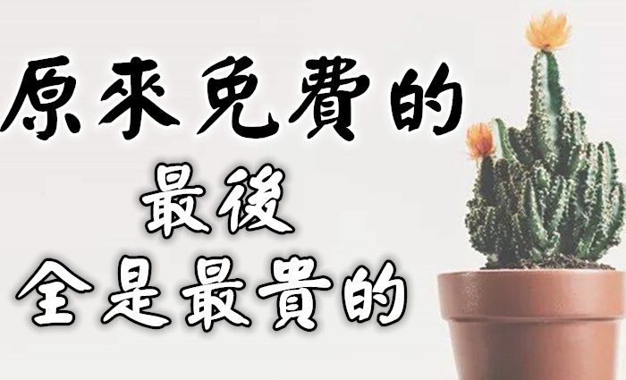 原來免費的 最後全是最貴的